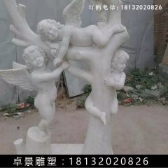 小天使石雕，漢白玉小天使雕塑