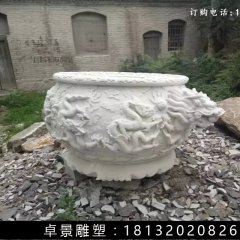 石水缸，漢白玉水缸雕塑