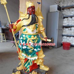 玻璃鋼紅臉關(guān)公雕塑，玻璃鋼彩繪神仙雕塑