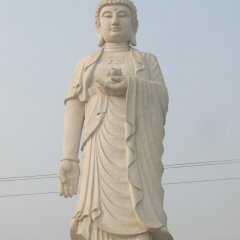 如來(lái)佛石雕，漢白玉立式如來(lái)佛石雕