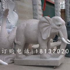 大理石小象，公園動物石雕