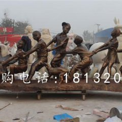 拔蘿卜銅雕，公園小品銅雕