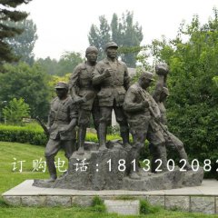 抗戰(zhàn)士兵銅雕，公園紀(jì)念銅雕