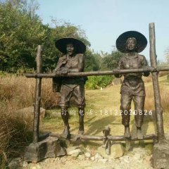 干農活人物雕塑，公園人物銅雕