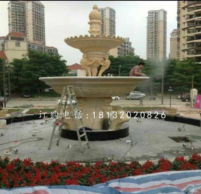 花園噴泉石雕，石噴泉雕塑