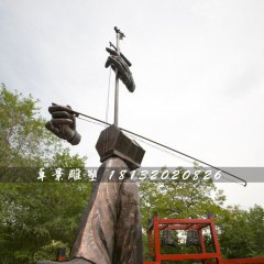 拉二胡銅雕，公園景觀銅雕