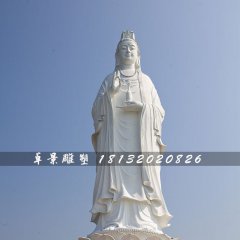 漢白玉觀音石雕，寺廟大型佛像石雕