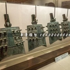 編鐘銅雕，古代樂器銅雕