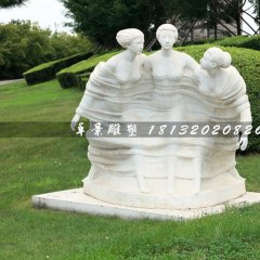 迎風少女石雕，公園景觀石雕