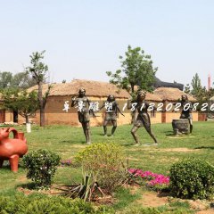 猿人銅雕，公園景觀銅雕