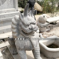 獨角獸石雕，青石神獸