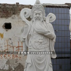 關(guān)公石雕，大理石武財神雕塑