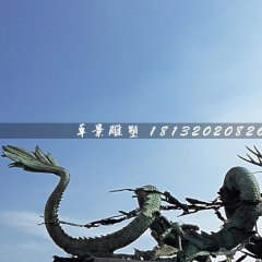 銅龍雕塑，廣場青銅神獸雕塑