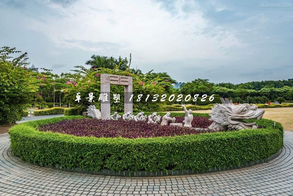 賽龍舟石雕，公園景觀石雕