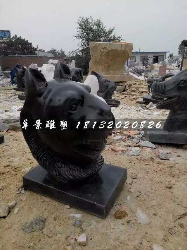 十二生肖獸首石雕，公園動(dòng)物石雕 (1)