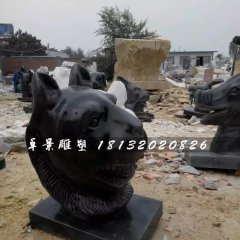 十二生肖獸首石雕，公園動(dòng)物石雕