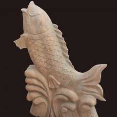 石雕噴泉，石雕魚噴泉