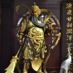 武財神雕塑，玻璃鋼立式關(guān)公雕塑