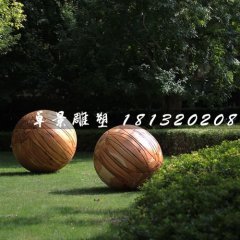 燈籠球銅雕，公園景觀雕塑