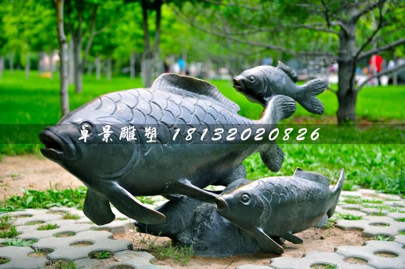 銅雕魚(yú)，公園動(dòng)物銅雕