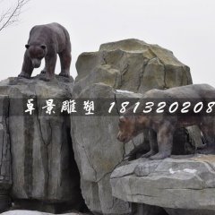 棕熊雕塑，玻璃鋼仿真動物