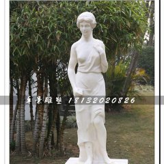 漢白玉美女石雕，公園人物雕塑