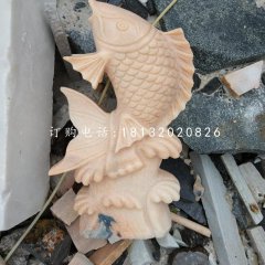 石雕魚(yú)，晚霞紅噴水魚(yú)