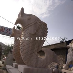 晚霞紅噴水魚(yú)，公園景觀石雕