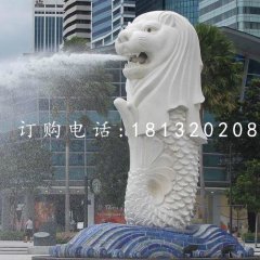 漢白玉魚尾獅石雕，廣場景觀石雕