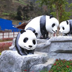 大熊貓雕塑，仿真動(dòng)物雕塑