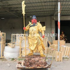 關(guān)圣帝君雕塑，玻璃鋼仿銅雕塑