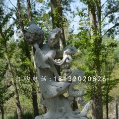 天女散花石雕，公園仙女石雕