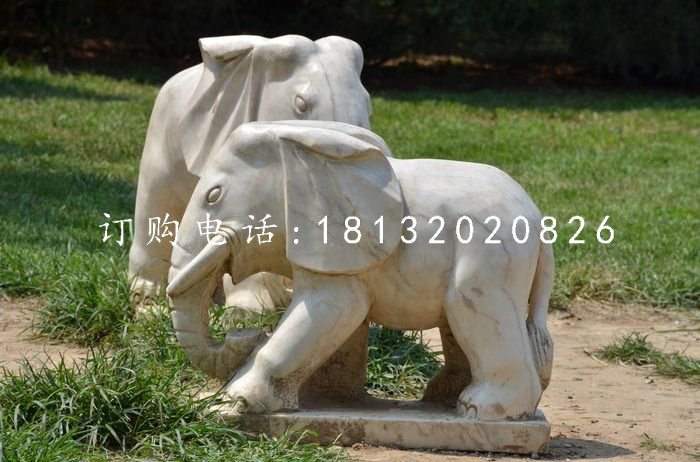 公園小象石雕，動(dòng)物石雕