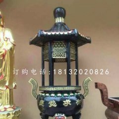 有求必應(yīng)香爐雕塑，寺廟銅香爐