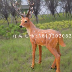 公園梅花鹿雕塑玻璃鋼仿真動物