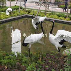 仿真丹頂鶴雕塑玻璃鋼仿真動物