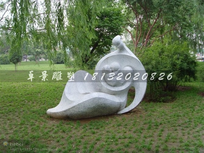 公園母愛(ài)石雕抽象人物景觀雕塑 (1)