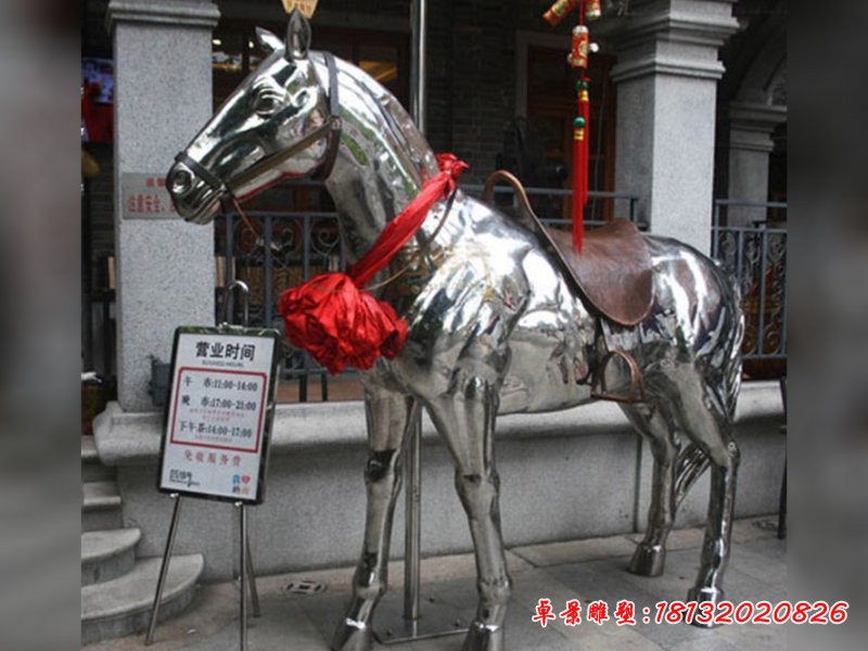 不銹鋼馬雕塑，公園景觀不銹鋼動物雕塑