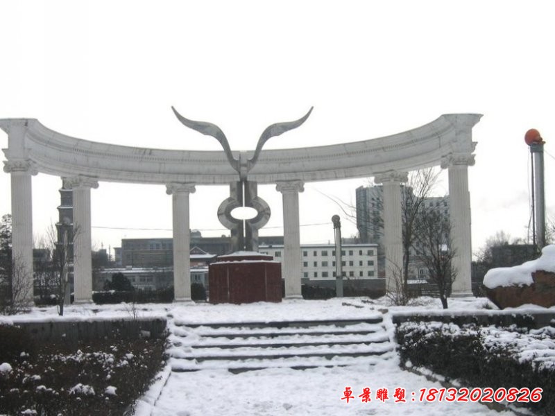 不銹鋼雄鷹展翅雕塑，公園不銹鋼雕塑