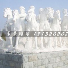 廣場(chǎng)漢白玉騎馬人物石雕