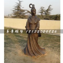 古代美女銅雕，廣場古人雕塑