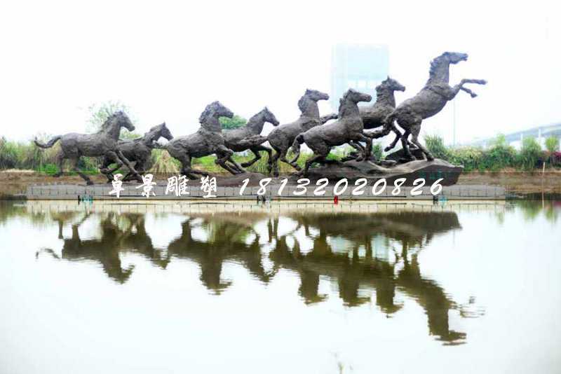 群馬銅雕，公園奔馬銅雕