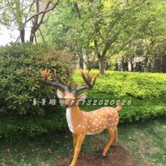 玻璃鋼梅花鹿雕塑，公園動(dòng)物雕塑