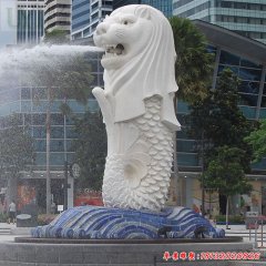 城市大型魚(yú)尾獅石雕