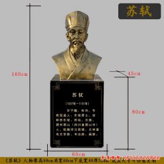 古代名人文學(xué)家蘇軾頭像銅雕