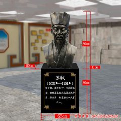 校園古代文學(xué)家蘇東坡頭像銅雕