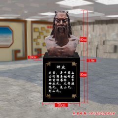 古代名人神農(nóng)氏頭像銅雕