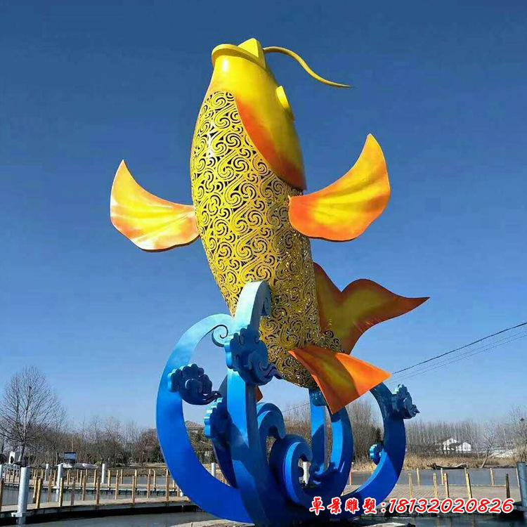 不銹鋼廣場(chǎng)鯉魚景觀雕塑