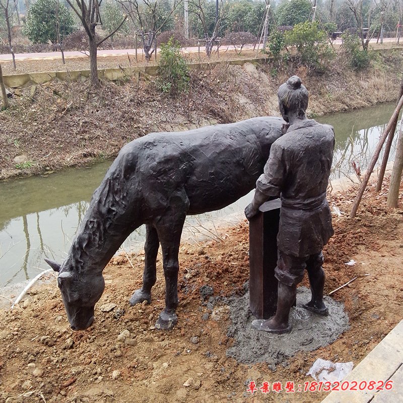 銅雕廣場(chǎng)公園馬雕塑