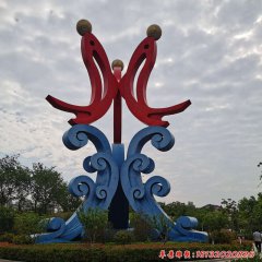 廣場(chǎng)不銹鋼海浪鯉魚(yú)雕塑